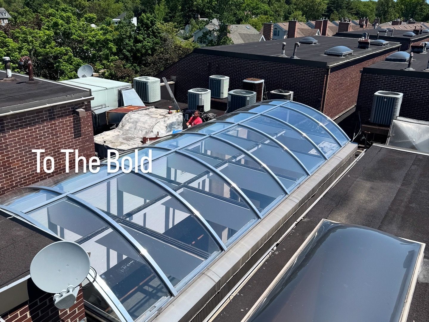 Curved glass commercial skylight