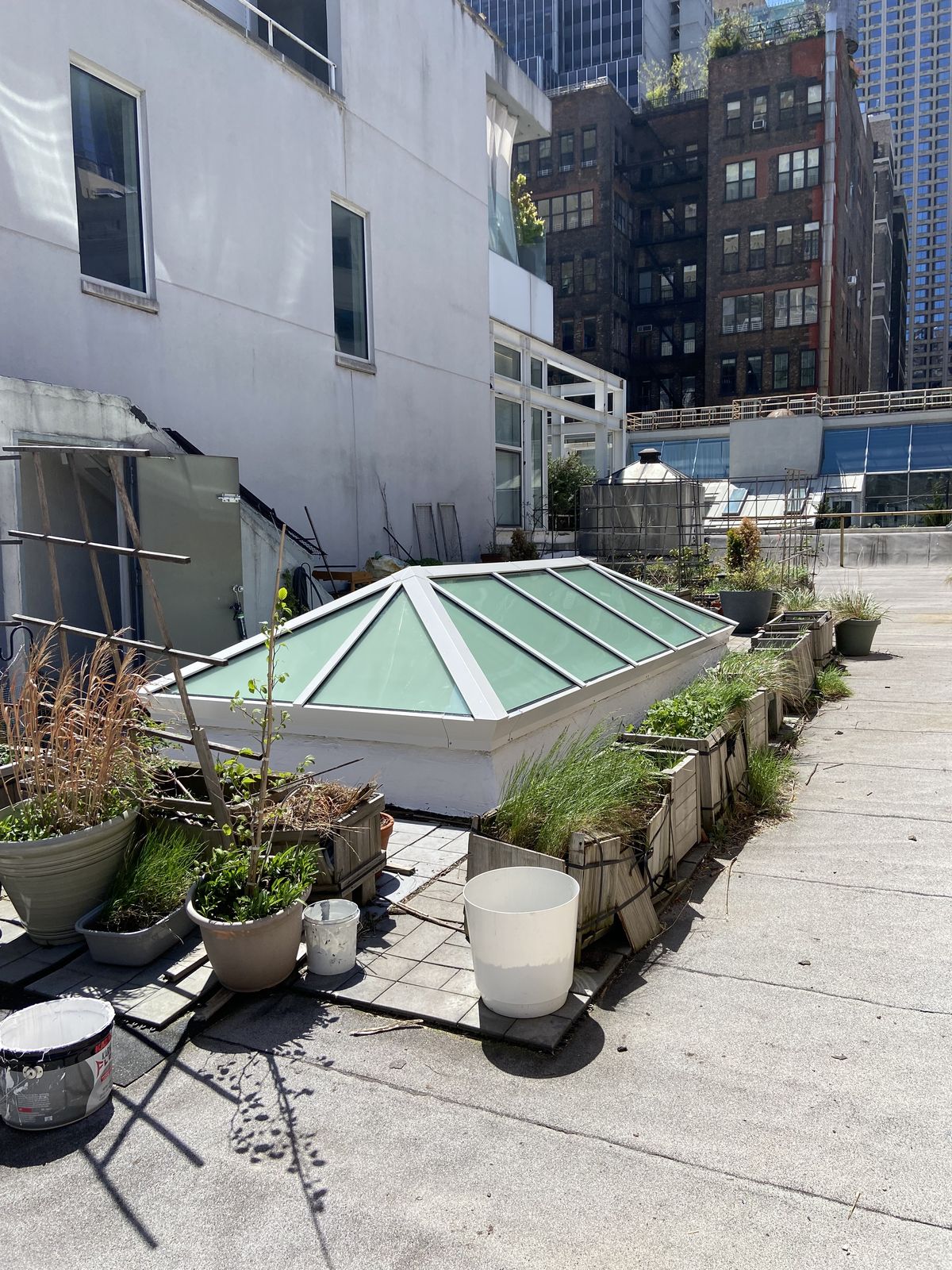 Rooftop-garden pyramid skylight, Midtown