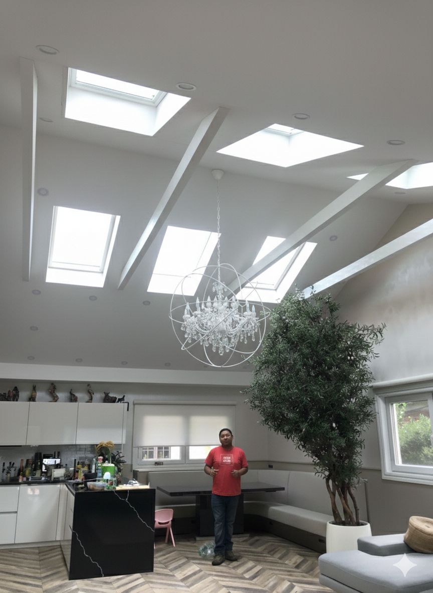 Six-skylight great room